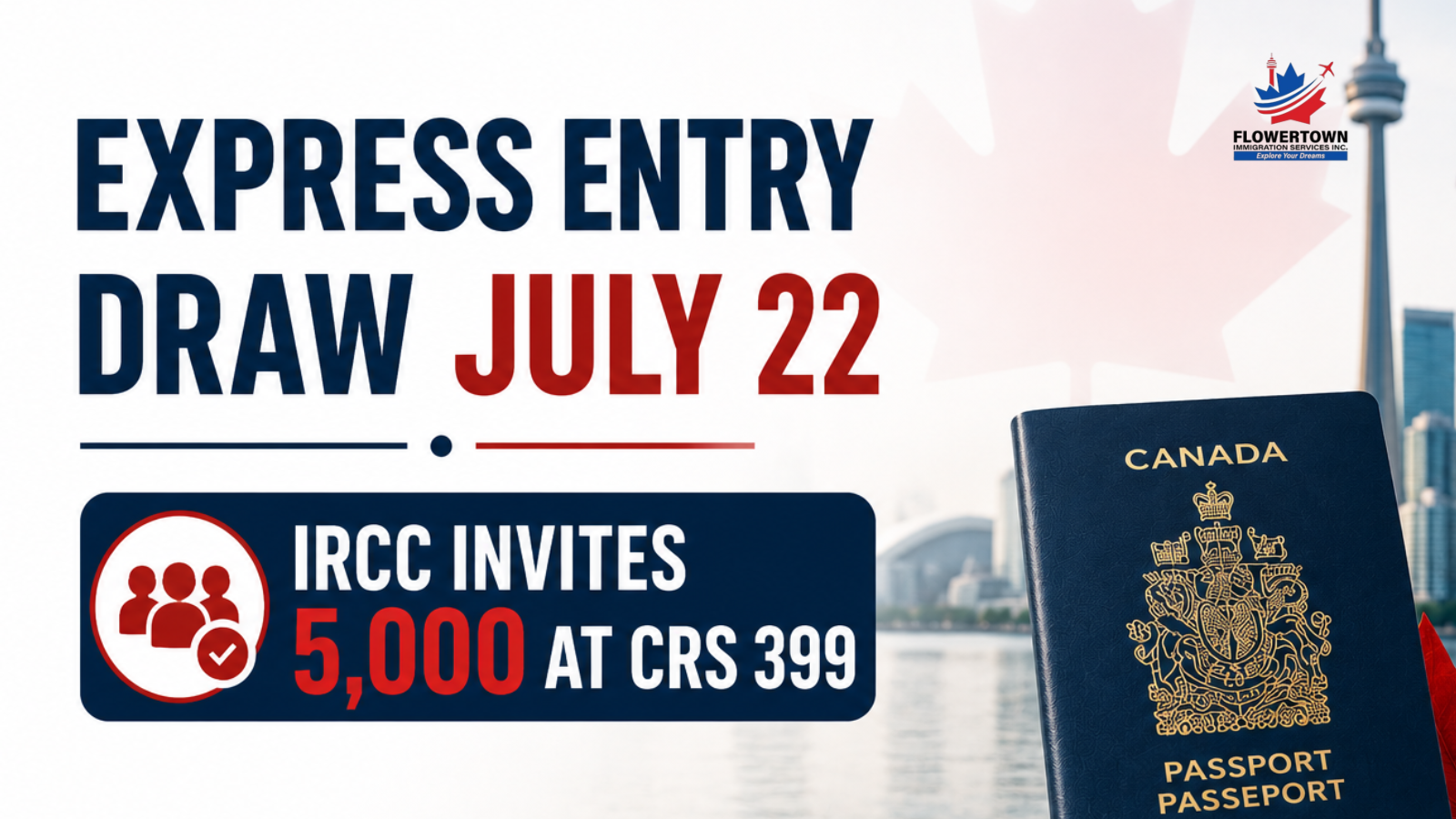 Express Entry Draw, July 22: IRCC Invites 5,000 at CRS 399