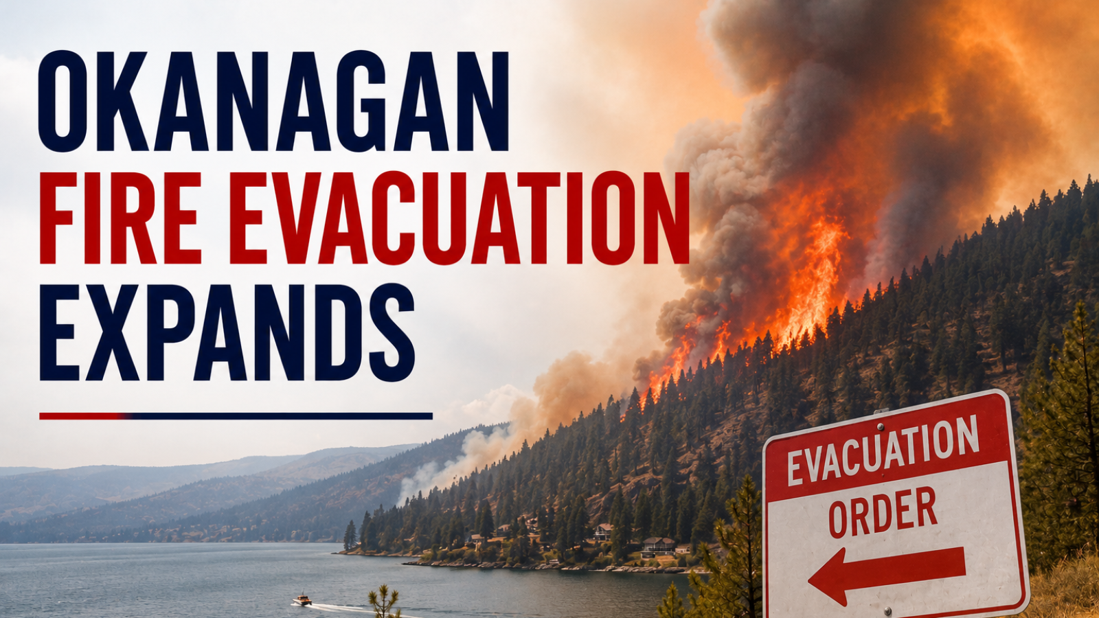 Evacuation Order Expands for Fire Burning on West Side of B.C.’s Okanagan Lake